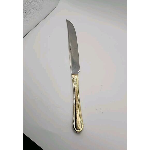 Hampton Silversmiths HSV149 Stainless Gold Electroplated Steak Carving Knife - Picture 1 of 8